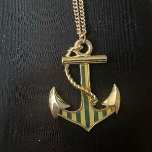 *NEVER WORN* Gold and Blue Anchor Necklace